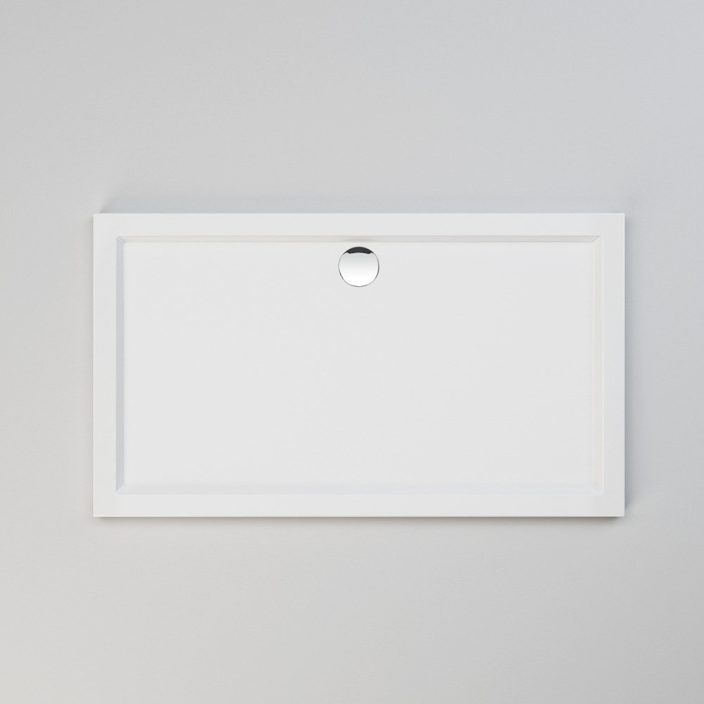 Belfry Bathroom Carnbore Stone Standard Shower Tray - White 40mm H x 1400mm W x 800mm D