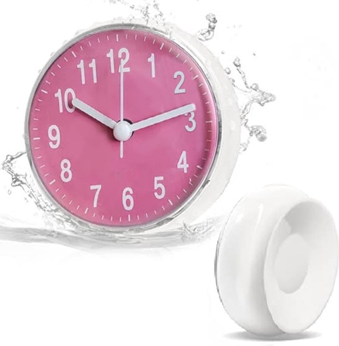 Waterdichte wandklok voor de badkamer en keuken