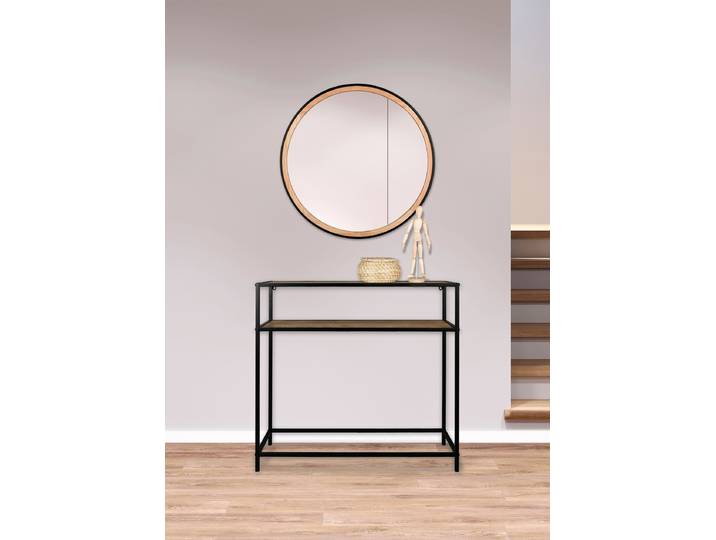 Console Cedazo 80 x 80 x 27cm Marron/Noir