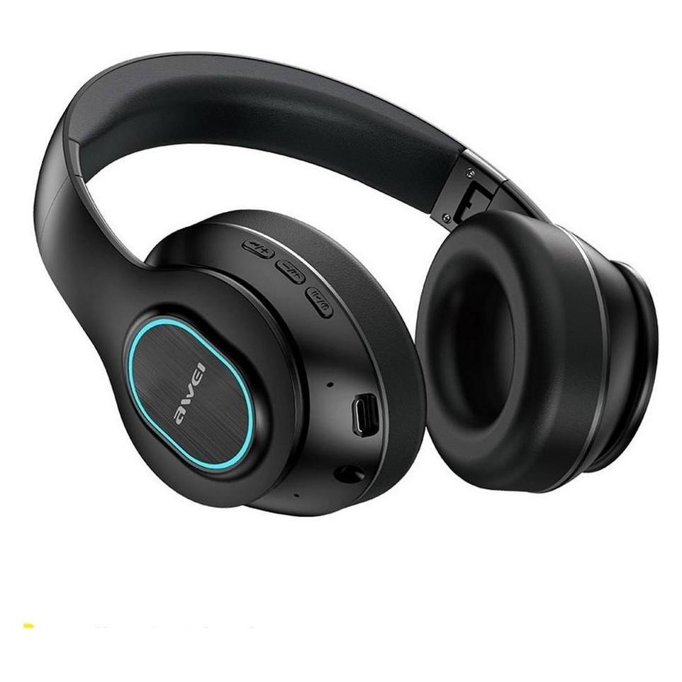 Awei A100BL am Ohr wird in Bluetooth -Kopfhörern schwarz platziert (7 h, Kabellos) (AWE000130)