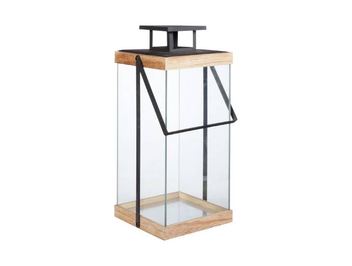 My Home Laterne Metall und Holz 20.5 × 20.5 × 46.5 cm
