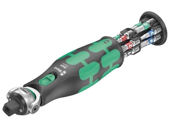 Ratsche WERA Wera 8009 Zyklop Pocket Set 1 , grün (bunt), Schraubenschlüssel, Ratsche