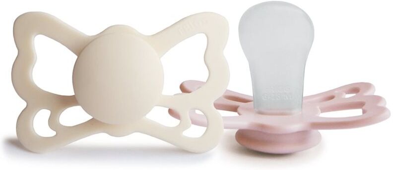 FRIGG Butterfly Size 2:6-18 months tétine Cream/Blush 2 pcs