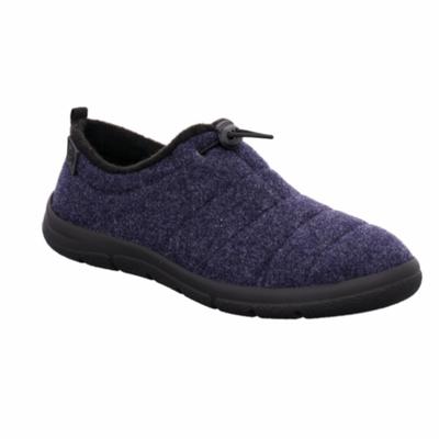 Hausschuh ROHDE "H.Olbia", Herren, Gr. 43, blau, Filz, Schuhe Hausschuh, Hüttenschuh, Wohlfühlschuh, Homeslipper mit Zugkordel
