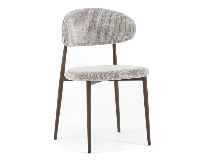 Lot de 2 chaises en tissu avec pieds en métal effet bois