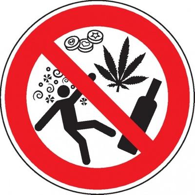 Dreifke® Verbotsschild, Für Personen im Rauschzustand verboten, praxisbewährt, Folie, Ø200mm
