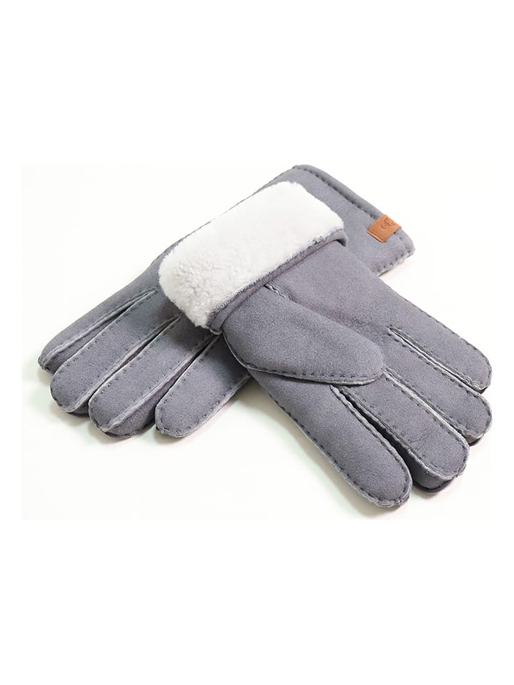 Kaiser Naturfellprodukte Lammfell-Fingerhandschuhe in Grau - 8