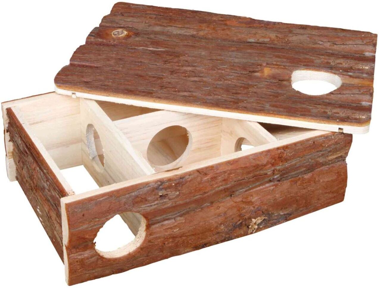 TRIXIE Labyrinthhaus Leif, Hamster, Rindenholz, 35 x 11 x 25 cm