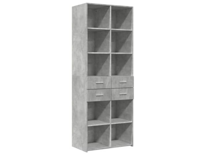 GFMGUEMV Highboard Betongrau 70x42,5x185 cm Holzwerkstoff mit Stauraum Highboard Betongrau, Holzwerkstoff, 70x42,5x185 cm, viel Stauraum, pflegeleicht, modernes Design, mit Wandhalterung