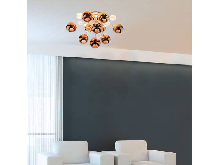 Näve Deckenlampe Explosion, dimmbar, kupfer, für Wohn- / Esszimmer, Glas, Deckenlampe