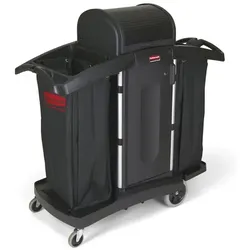 Hotelwagen Rubbermaid mit hoher Sicherheit Schwarz Hotelwagen aus Kunststoff und Aluminium