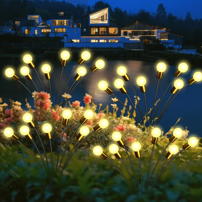 Inspire Curations 8 Piece Solar Firefly Garden Lights Waterproof Solar Garden Lights For Lawn, Pathway & Landscape Decor warm 10led 8pcs