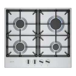 T26CIP8N0 Gaskochfeld 60cm Edelstahl FlameSelect abnehmbare Schwertknebel