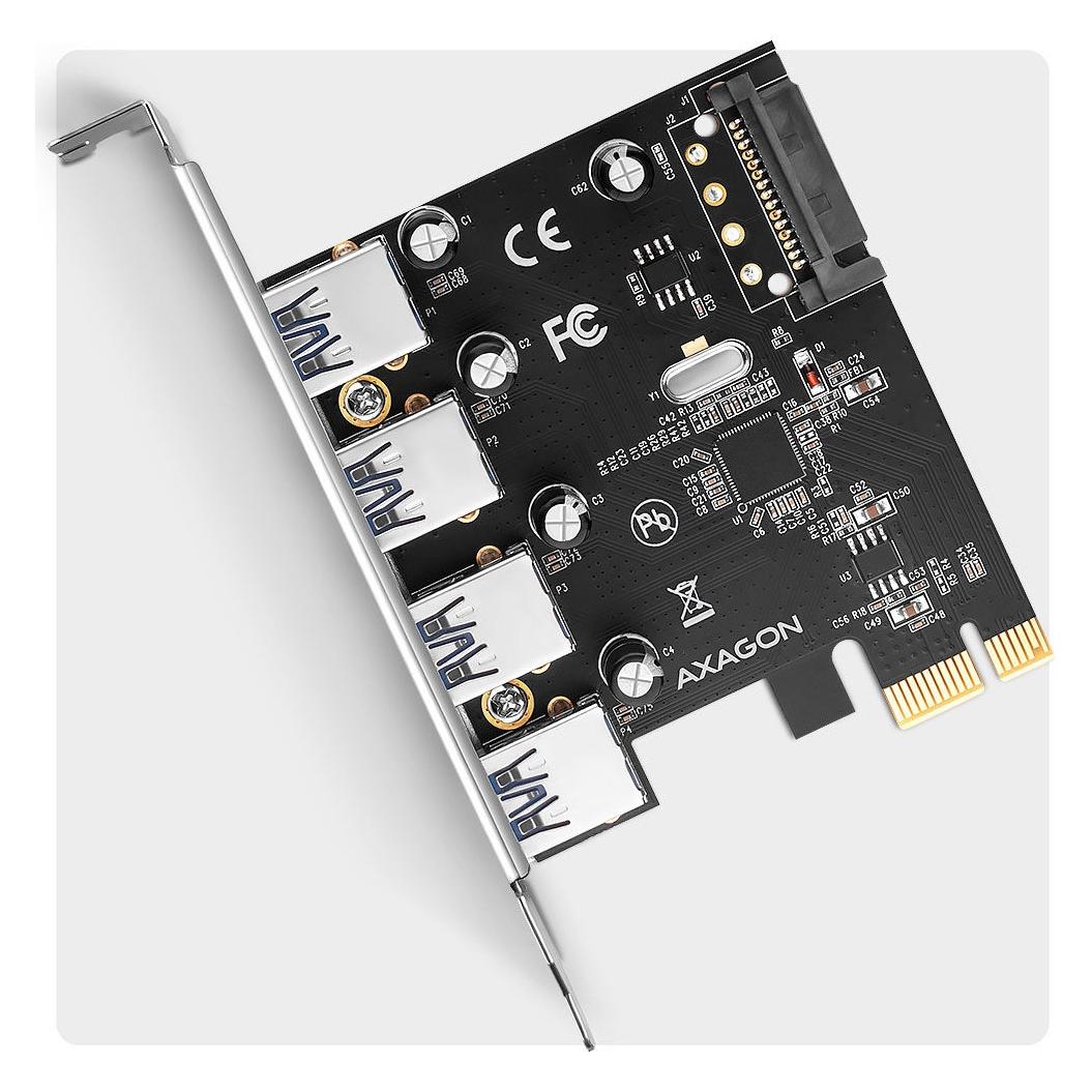 Axagon PCEU-430RS PCIe controller 4x ext. USB-A 5Gbps port (PCEU-430RS)