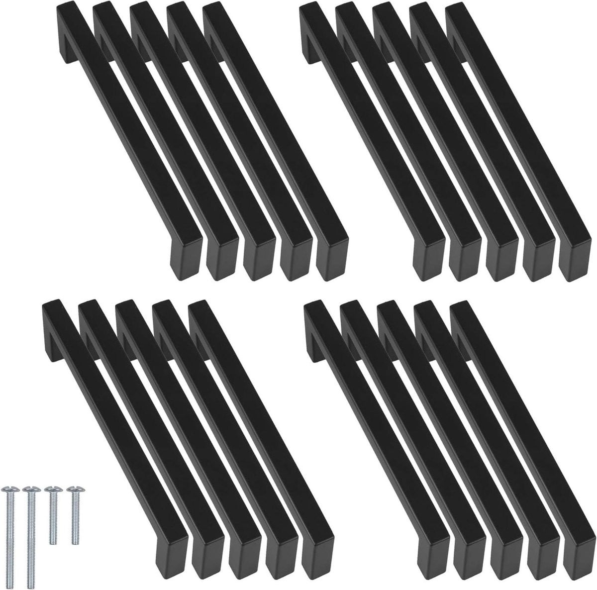 Zwarte Meubelgrepen Vierkant RVS Relinggrepen 160 mm