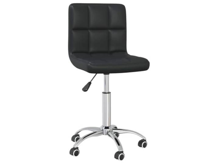 UYPTERF Esszimmerstuhl Drehbar Schwarz Kunstleder 360 Grad drehbar, Gasdruckfeder, höhenverstellbar, dicke Polsterung, Rollen, max. 110 kg