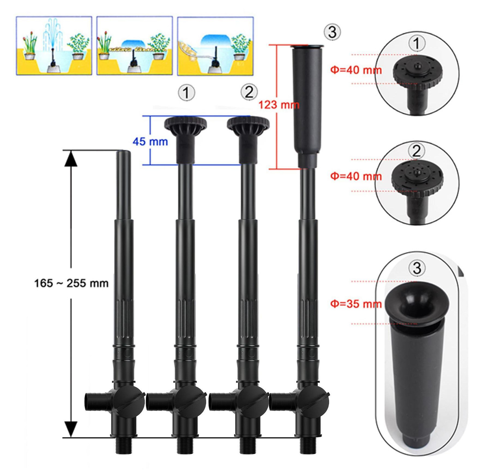 Lustrens Fonteinpomp, 1000 l/u, 22 W, Vijverpomp en waterspeelpomp