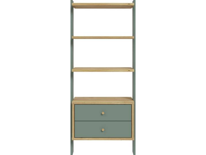 Standregal FORTE, grün (mauvella eiche, salbei), B:64,2cm H:153,6cm T:41,5cm, Holzwerkstoff, Regale, Standregal