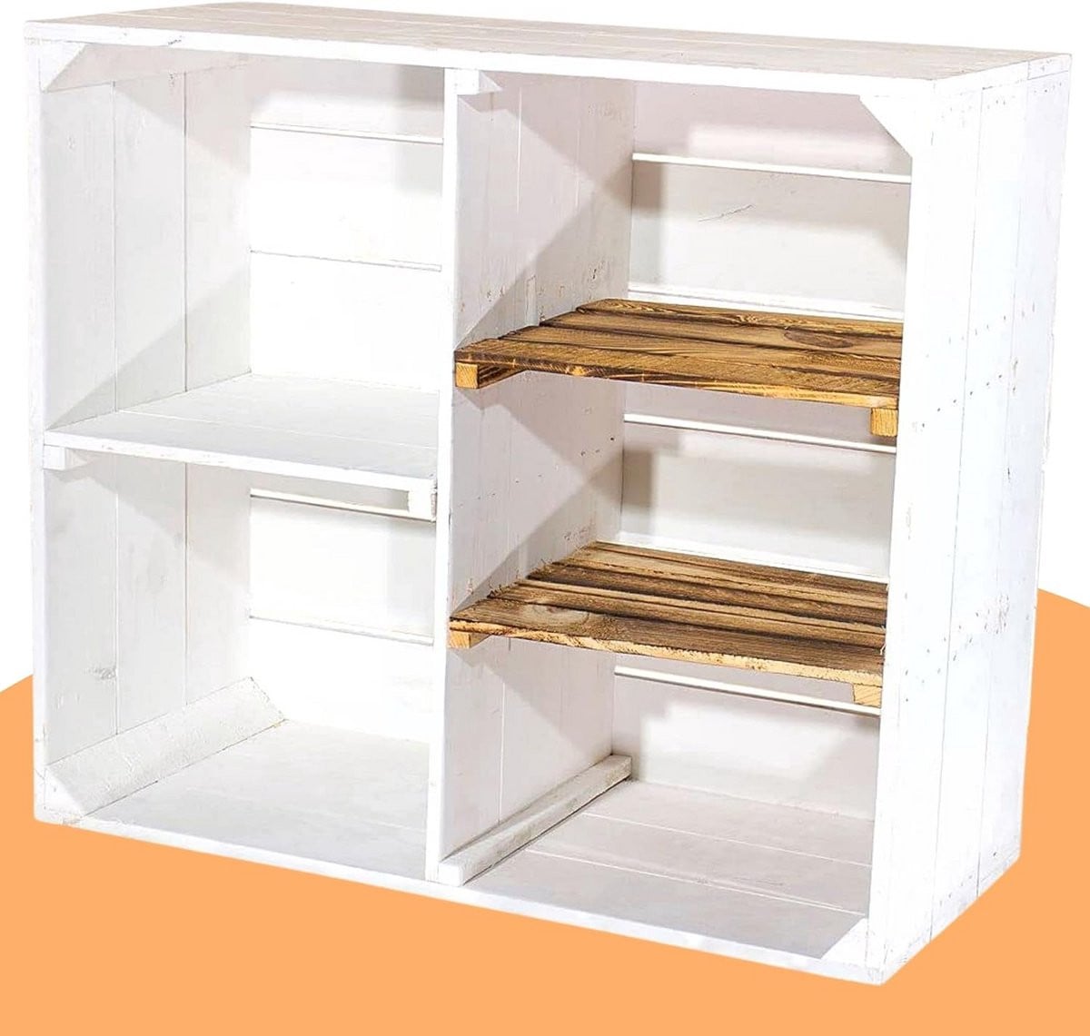 Multifunctionele houten opbergkist voor de hal, keuken of badkamer