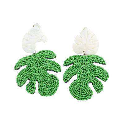 Paar Ohrclips "Leaf", Damen, Gr. Glas, grün, COLLEZIONE ALESSANDRO, Ohrringe
