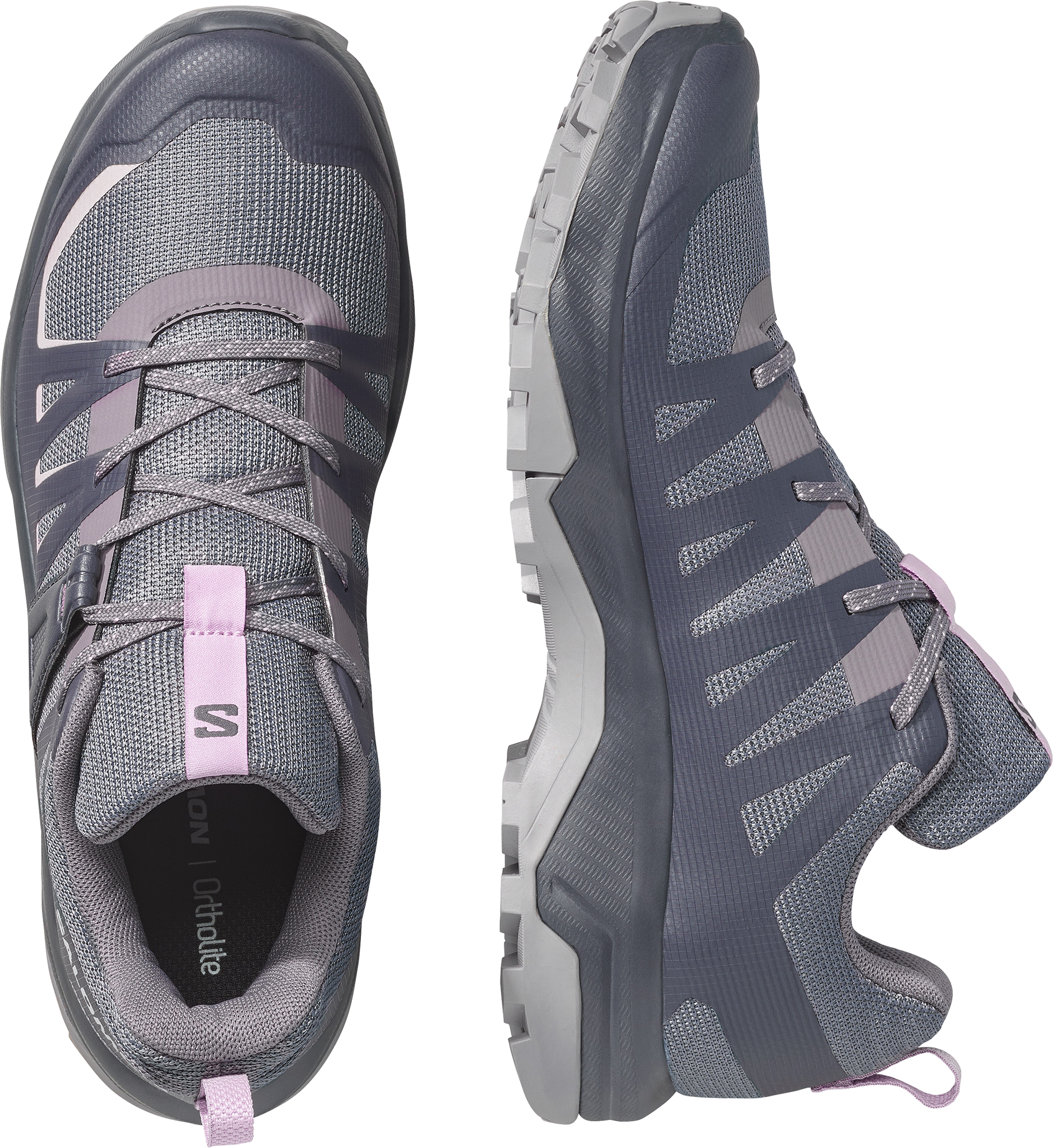 Wanderschuh SALOMON "EXTEND 2 W", Damen, Gr. 43, grau (excalibur, nine iron, dawn pink), Synthetik, Textil, Schuhe Wanderschuh excalibur, nine iron, dawn pink 43
