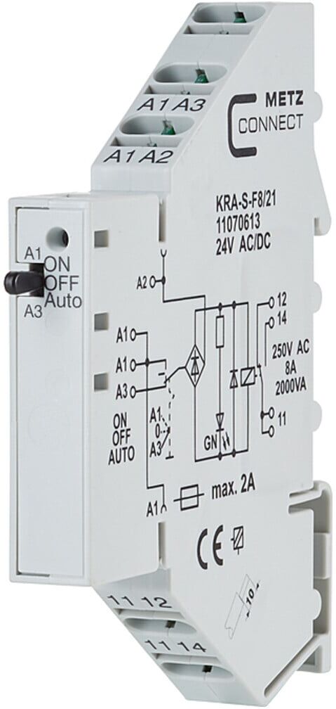 BTR NETCOM Koppelbaustein 24AC/DC KRA-S-F8/21 1W ; Metz Connect (11070613)