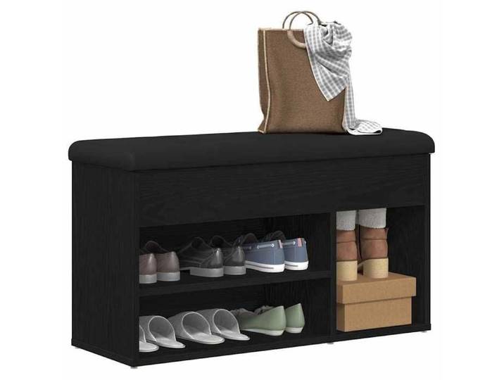 1pc Noir Banquette charge max : 110 kg - SWEETY Banc à chaussures Noir 80x30x45cm Bois d'ingénierie CL95742173924