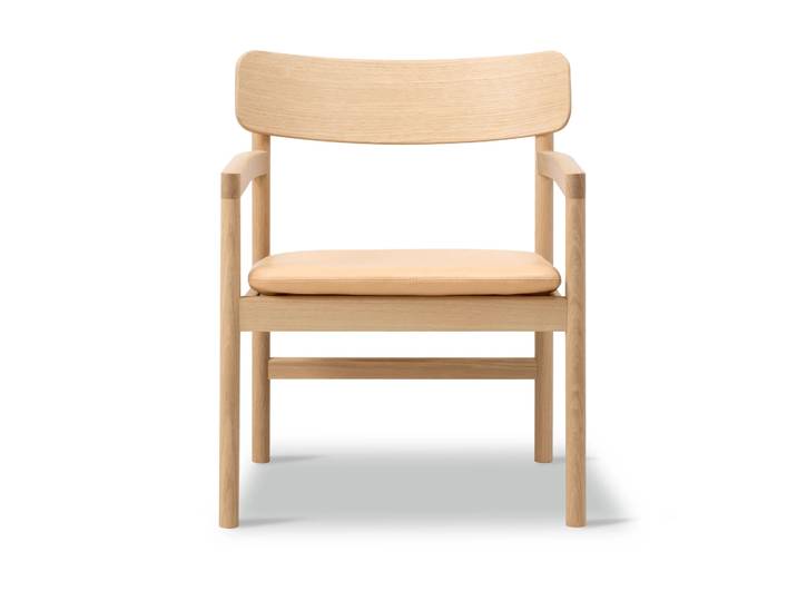 Fredericia Furniture Post Loungesessel Vegeta Leder-hellgeölte Eiche