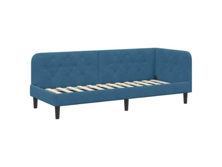 PUGYNBK Eckbettgestell in Blau, 80 x 200 cm, Samt Wendbare Armlehne, Schlafsofa, platzsparend, minimalistisch, für Schlafzimmer