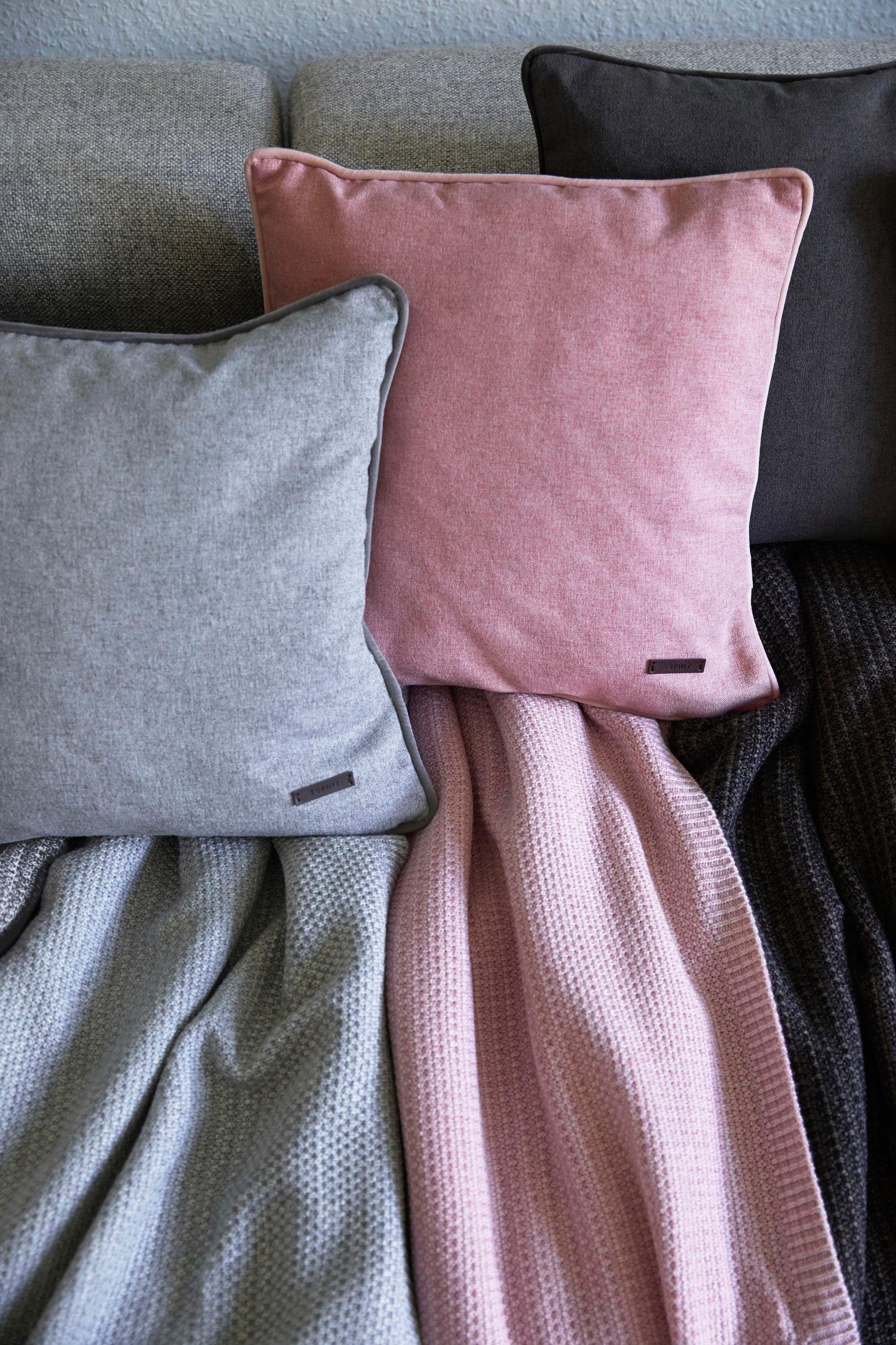 Dekokissen ESPRIT "Harp" Gr. 2, rosa (rosé, gemustert), B:38cm L:58cm, Polyester, Dekokissen_Sitzkissen_Kissenhüllen, Dekokissen