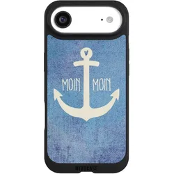 Nivocase Handyhülle für Apple iPhone Air Hülle NIVOpure Case Schwarz Anker Blau maritim (Apple iPhone Air), Smartphone Hülle, Schwarz, Blau