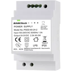 Basetech, Systemstromversorgung, DIN Rail Netzteil