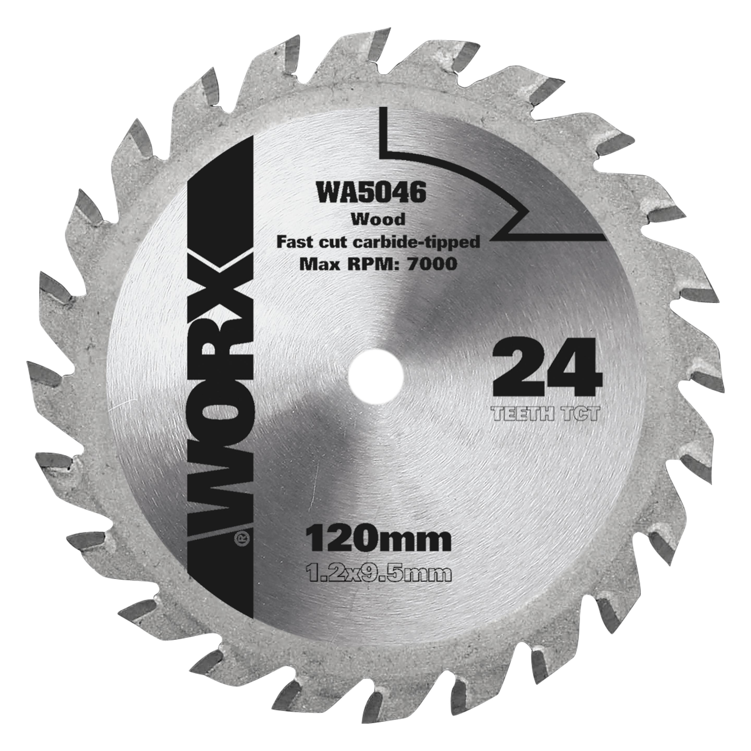 Worx Kreissägeblatt Ø 120x9,5 mm Z 24 W-Zähne (WA5046)