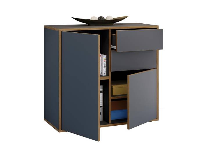 Kommode VCM Salia B80 79 x 74 cm , anthrazit, B:79cm T:33cm, MDF, Sideboards, Kommode