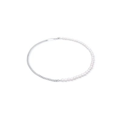 Silberkette KUZZOI "Halskette Basic Männer Panzerkette Massiv Perlen 925 Silber" Gr. 45, silber, Halsketten, Herren, ohne Stein, Silber 925 (Sterlingsilber), Silberkette