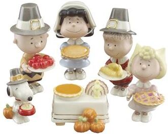 "Lenox Peanuts Thanksgiving 6-Piece Figurine Set - 4.125"" Height"