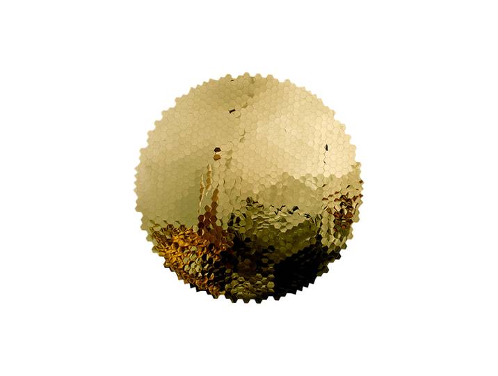 Design Wandobjekt „Matrix“ aus Edelstahl Gold Schuller