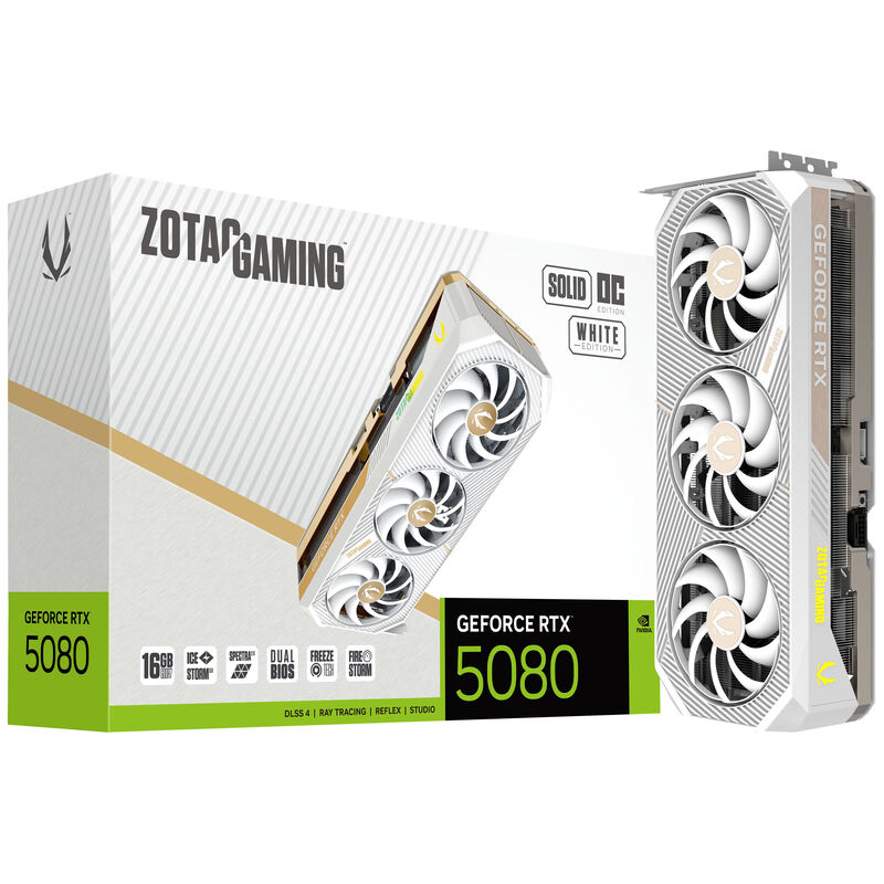 ZOTAC GAMING GeForce RTX 5080 Solid OC White Edition, 16384 MB GDDR7