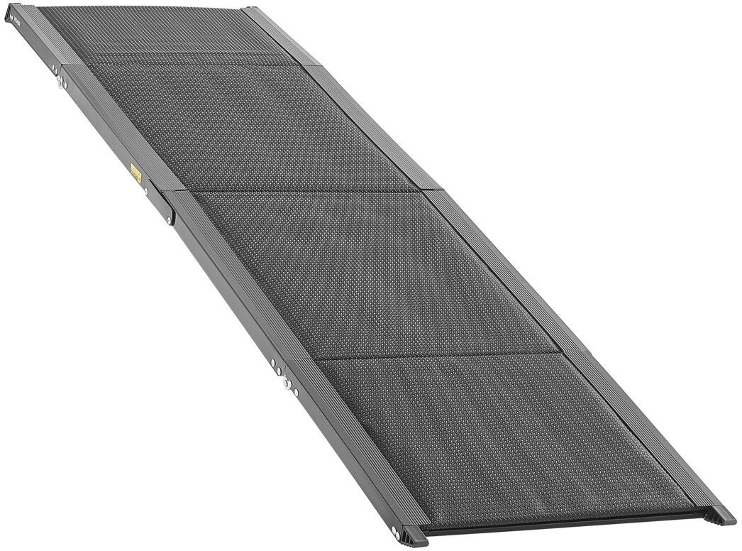 Rebrilliant Dog Ramp for Cars, 180 x 43.2 cm, Folding Pet Ramps for Medium & Large Dogs up to 113 kg, Pet Stair Ramp with Non-Slip Oxford Fabric Surface, Portable Black 5cm H x 160cm W x 43.2cm D