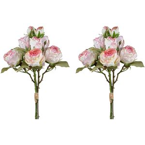 Creativ-green Kunstblume Vintagerosenbund, rosa, Höhe 54 cm, 2 Stück