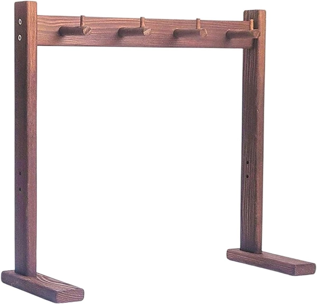 Merkloos Houten Windgong Rek met 5 Haken voor Decoratie in Natuurlijk Hout