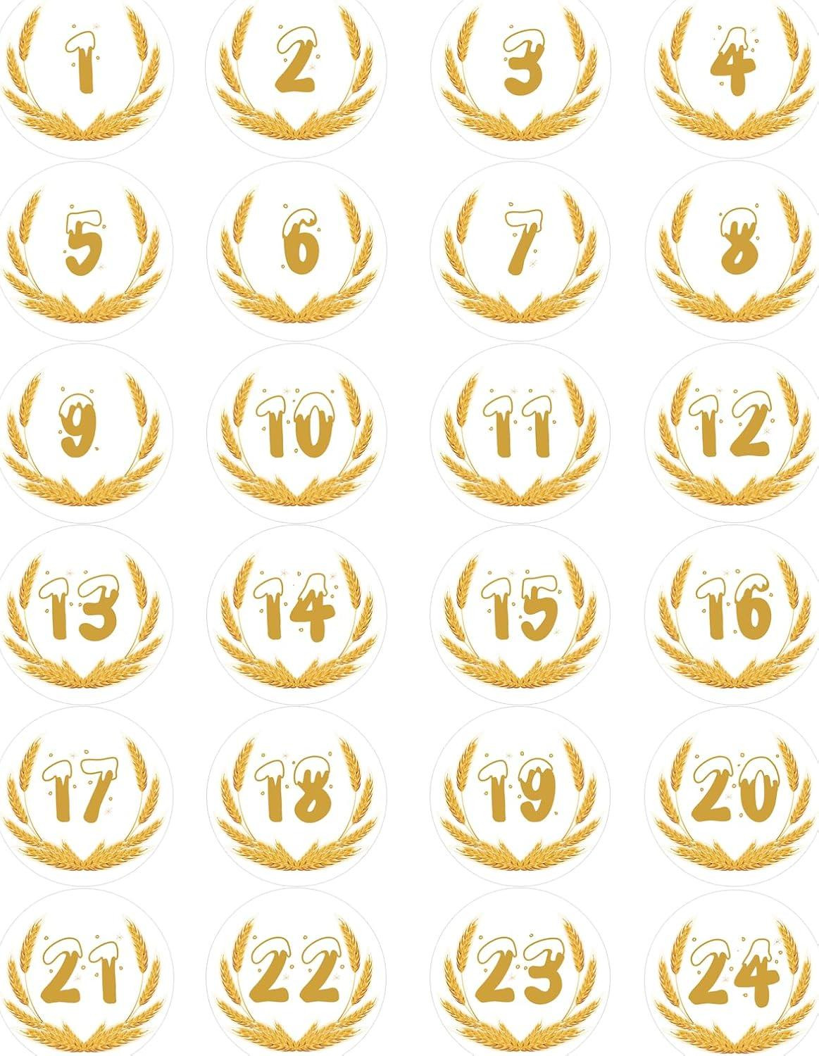 oCreon Adventskalender Stickers met Cijfers 1-24