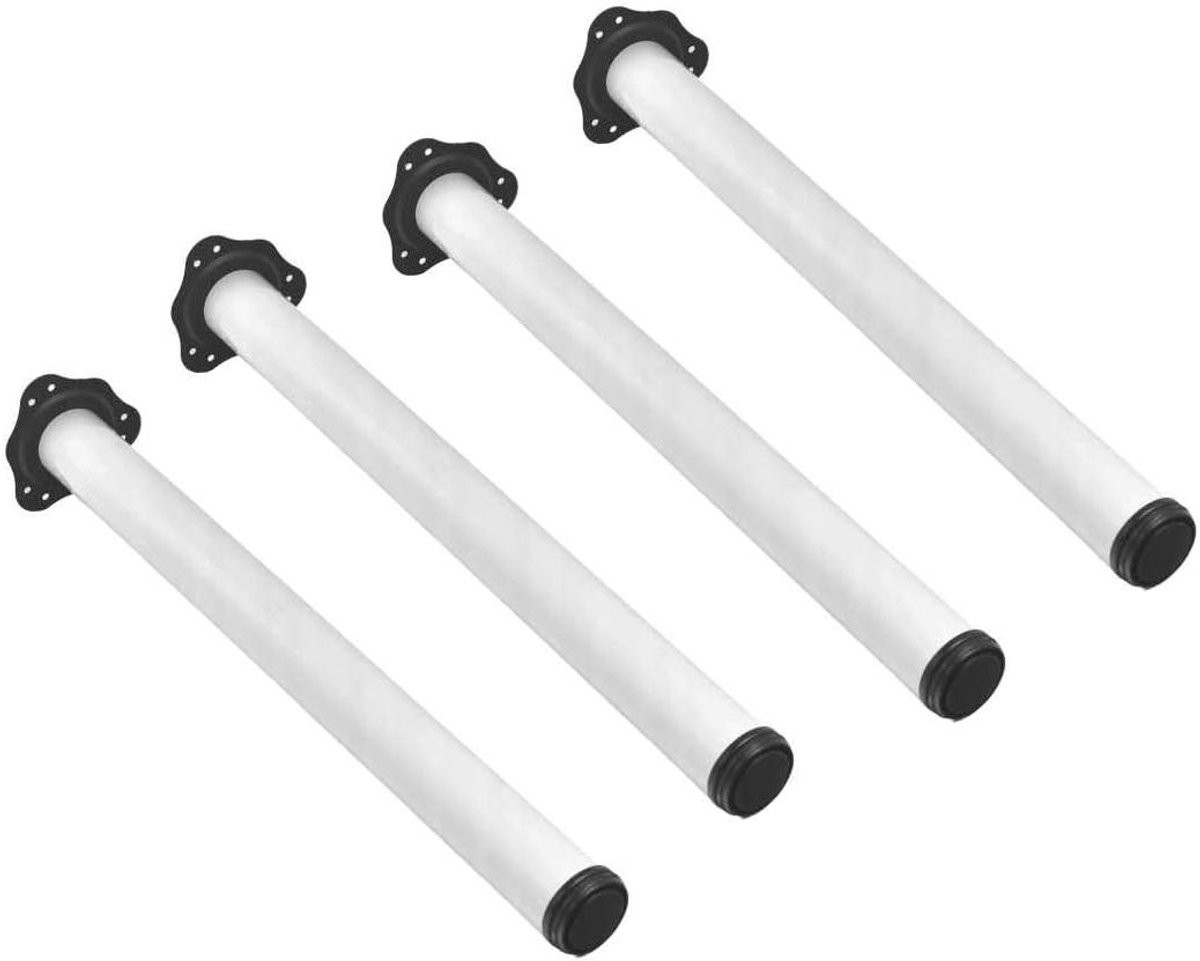 Verstelbare Tafelpoten Set Wit Ø60mm 820mm voor Bureau en Meubels
