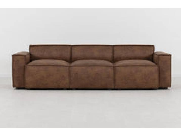 Dreisitzer-Sofa Model 03, Kastanienbraun