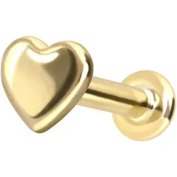 14 Karat Gold Labret mit Innengewinde HERZ