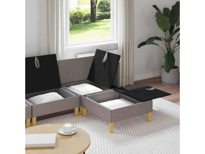 KTHLBRH Modulares Sofa-Set mit Stauraum, Stoff, Taupe, 4-Sitzer Modernes Design, abnehmbare Kissen, einfache Wartung, robustes Sperrholz