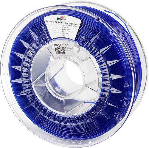 Spectrum Filaments 81550 PETG Premium High Speed Filament PETG Highspeed Filament, chemisch beständig 1.75mm 1000g Transparent