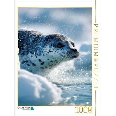 CALVENDO Puzzle Begegnung mit einer Robbe im Polarmeer | 1000 Teile Lege-Größe 64 × 48 cm Foto-Puzzle für glückliche Stunden, von , Calvendo Puzzle