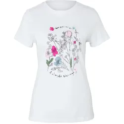 Tchibo - T-Shirt mit Print - Damen - Gr. S - weiß/print