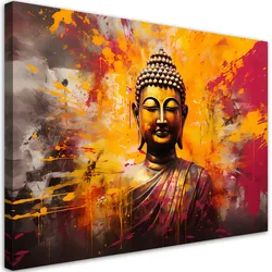 WANDBILD buddha statue bunt abstrakt